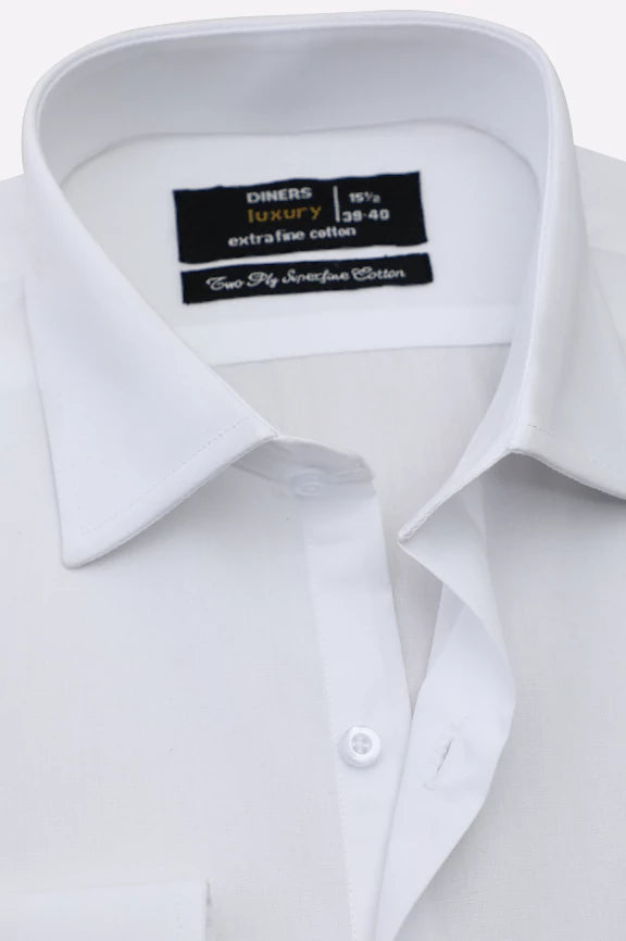 White Plain Formal Shirt - Image 2