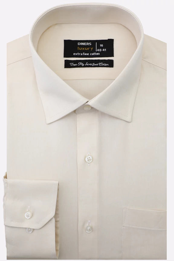 Off White Self Textured Formal Shirt