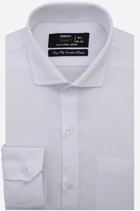 White Self Twill Formal Shirt