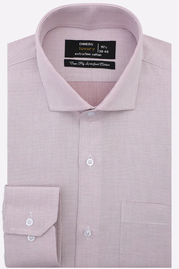Pink Self Pinpoint Formal Shirt