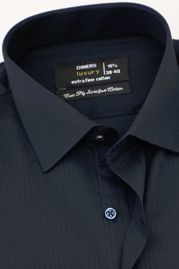 Navy Blue Dobby Formal Shirt - Image 2
