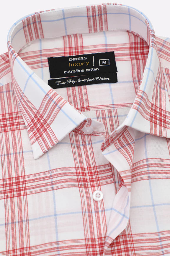 Red Check Formal Shirt (Half Sleeves) - Image 2