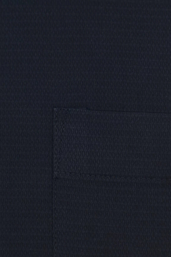 Navy Blue Self Textured Formal Shirt - Image 3