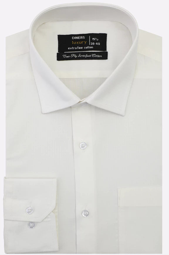 Off White Self Textured Formal Shirt