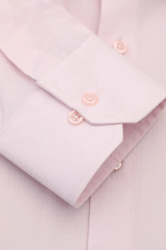 Pink Self Textured Formal Shirt - Image 3