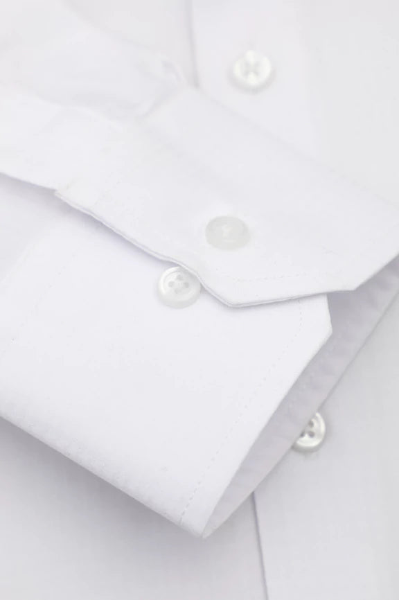 White Self Textured Formal Shirt - Image 3
