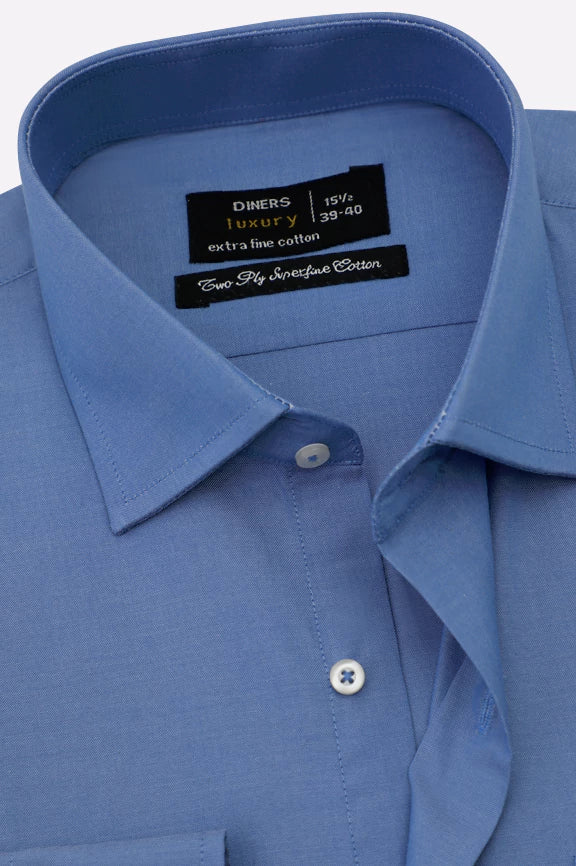 Blue Self Formal Shirt - Image 2