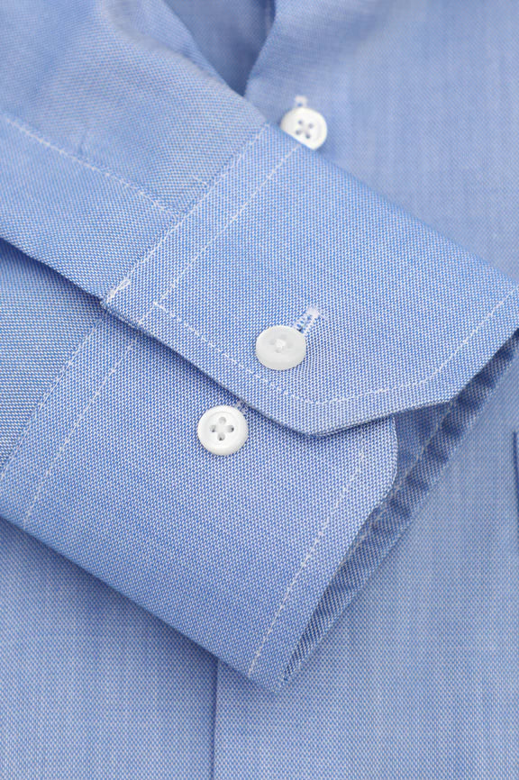 Blue Self Textured Formal Shirt - Image 3