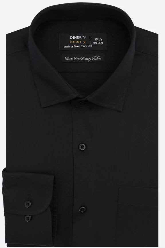 Black Self Twill Formal Shirt