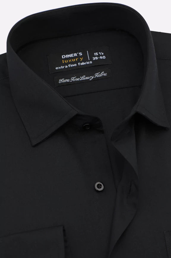 Black Self Twill Formal Shirt - Image 2
