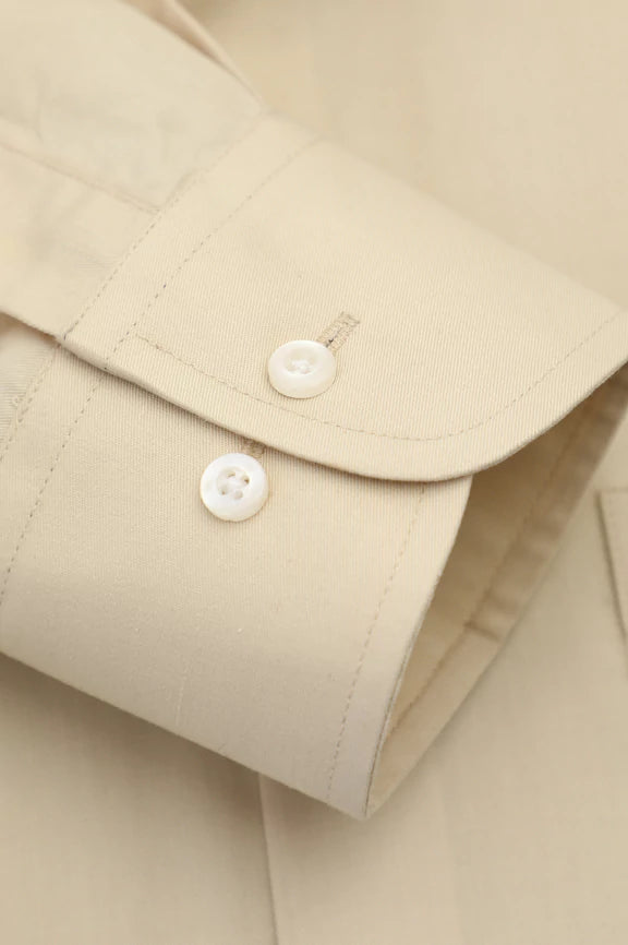 Cream Self Twill Formal Shirt - Image 4