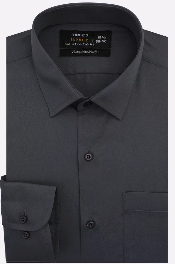 Grey Self Twill Formal Shirt