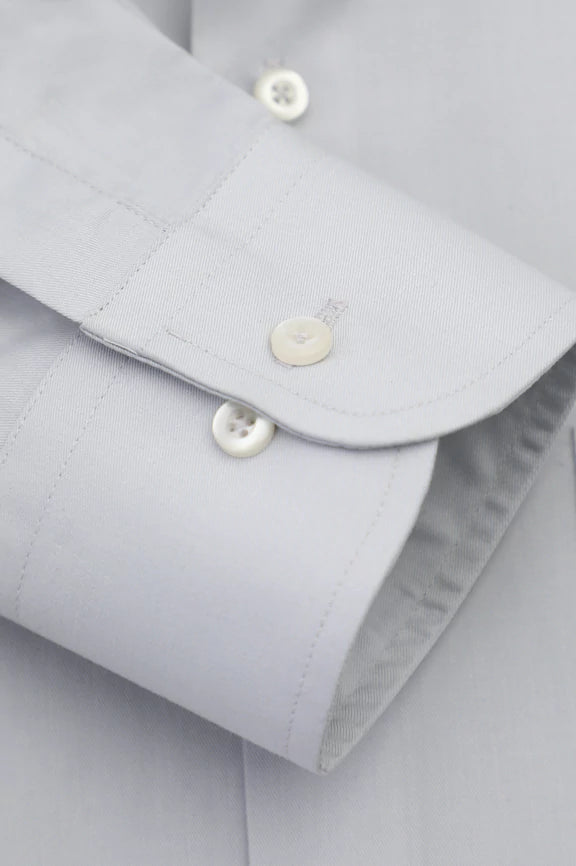 Light Grey Self Twill Formal Shirt - Image 3