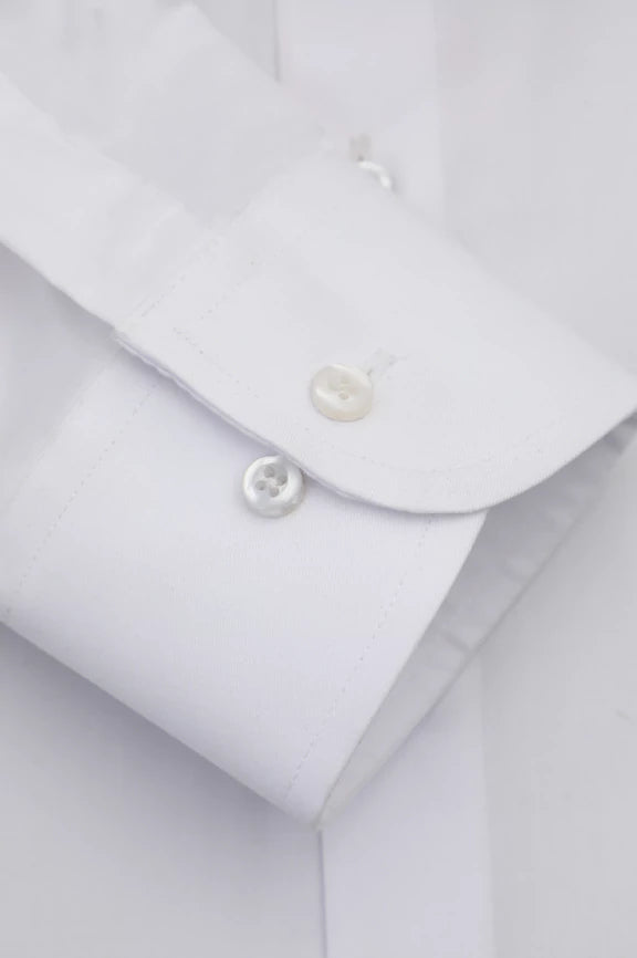 White Self Twill Formal Shirt - Image 4