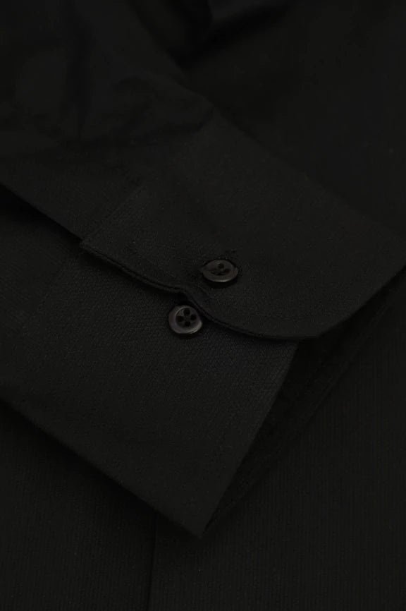 Black Self Textured Formal Shirt - Image 3