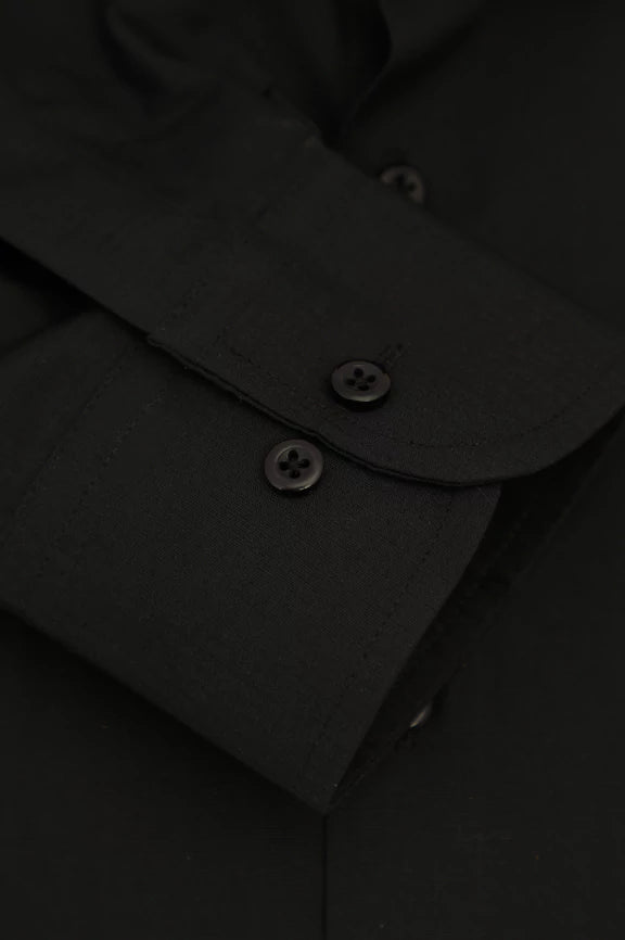 Black Self Textured Formal Shirt - Image 3