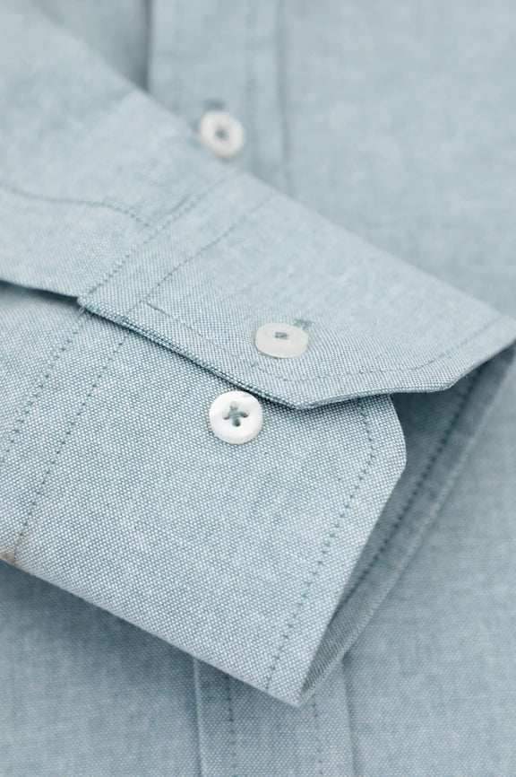 Green Self Textured Formal Shirt - Image 3