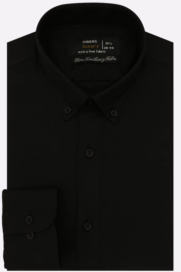 Black Self Textured Formal Shirt
