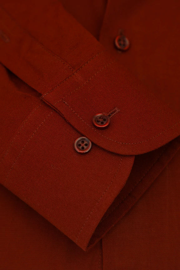 Maroon Self Textured Formal Shirt - Image 3