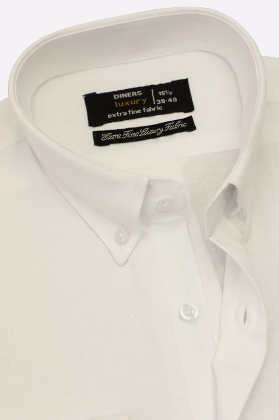 White Self Textured Formal Shirt - Image 2