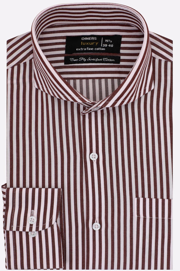 Maroon Bengal Stripe Formal Shirt