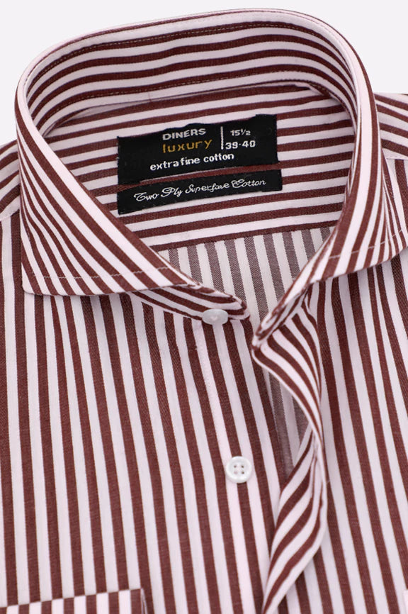 Maroon Bengal Stripe Formal Shirt - Image 2