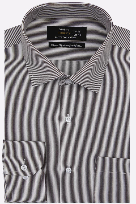 Brown Stripes Formal Shirt