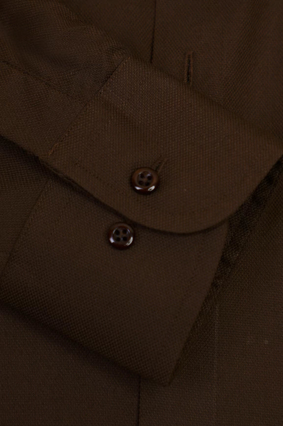 Brown Dobby Formal Shirt - Image 3