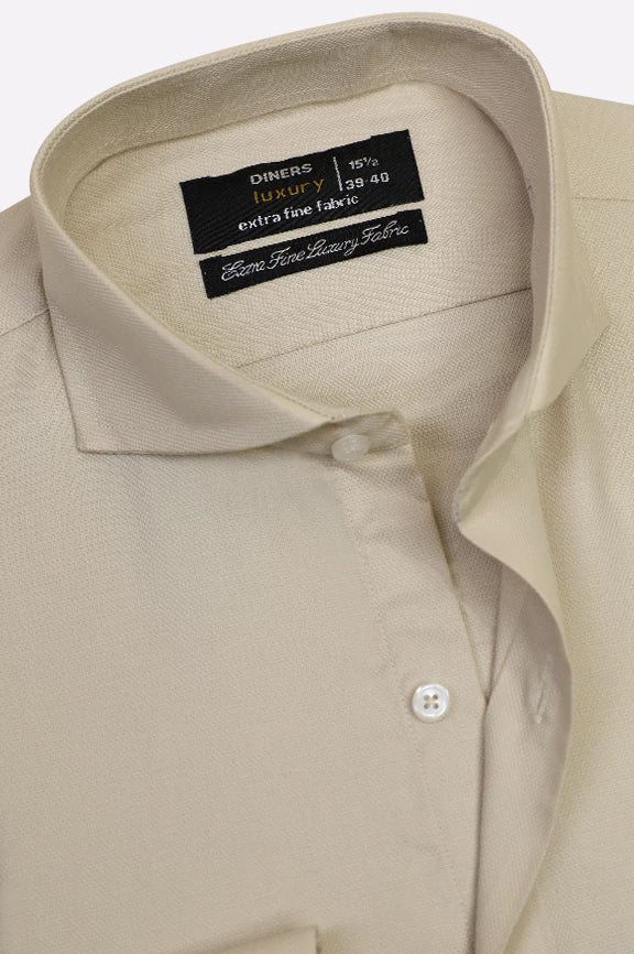 Cream Dobby Formal Shirt - Image 2