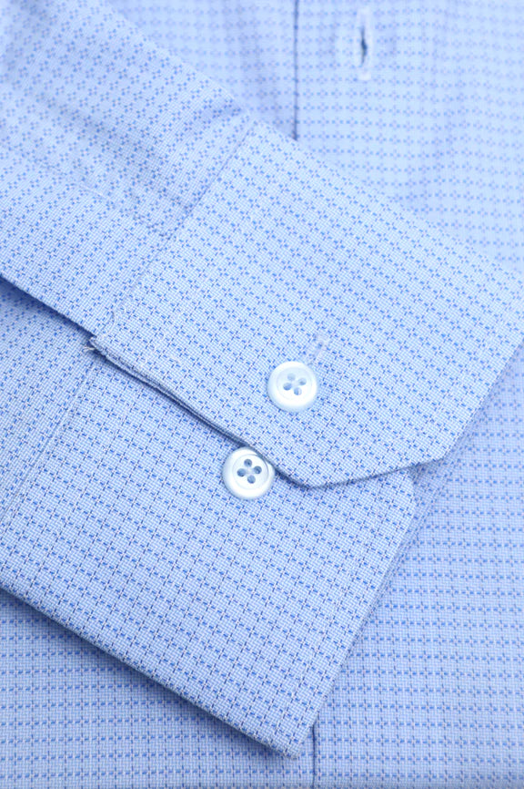 Blue Self Check Formal Shirt - Image 3