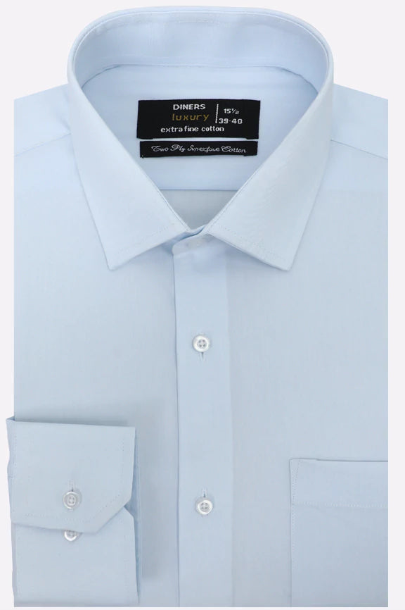 Sky Blue Self Formal Shirt