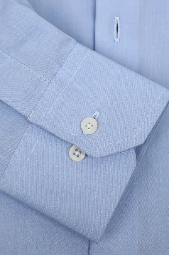 Sky Blue Self Twill Formal Shirt - Image 3