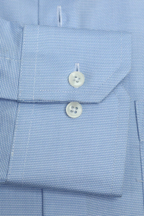 Sky Blue Self Textured Formal Shirt - Image 3