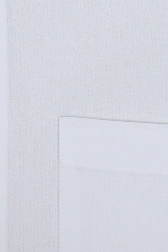 White Self Textured Formal Shirt - Image 4