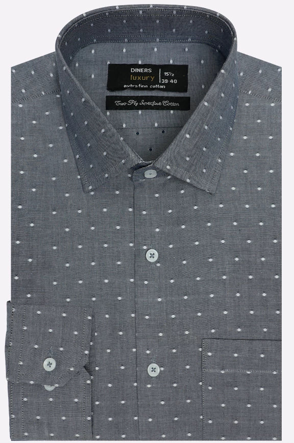 Dark Blue Dobby Self Formal Shirt