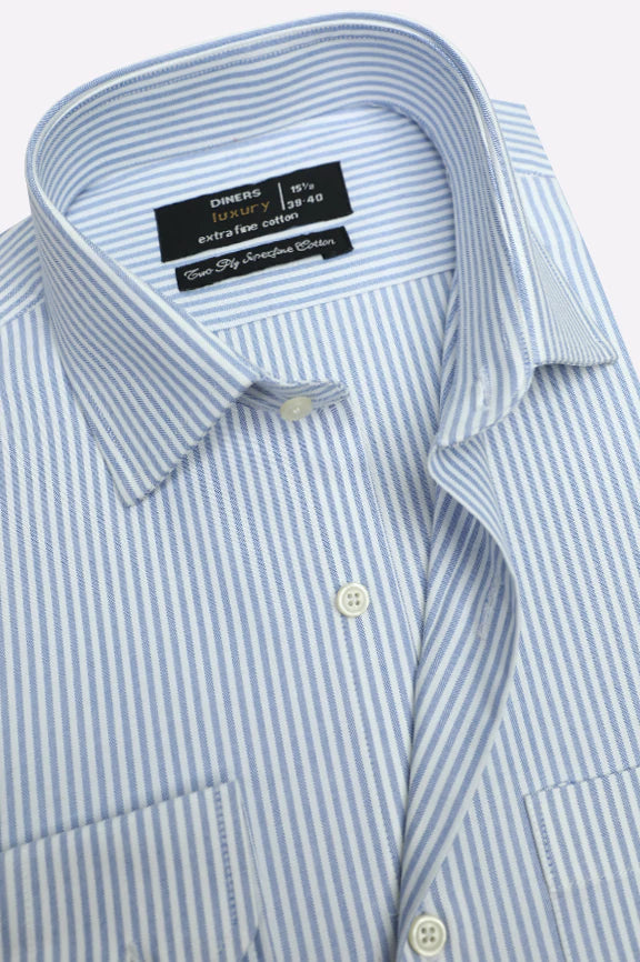 Blue Bengal Stripes Formal Shirt - Image 2