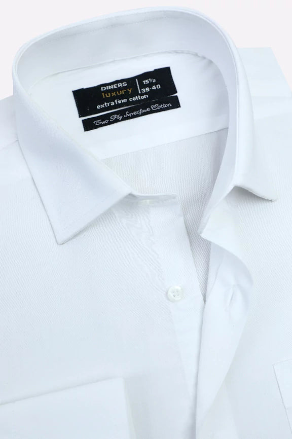 White Plain Formal Shirt - Image 2