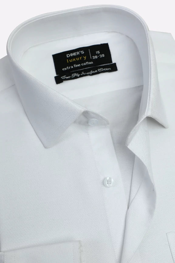 White Plain Formal Shirt - Image 2