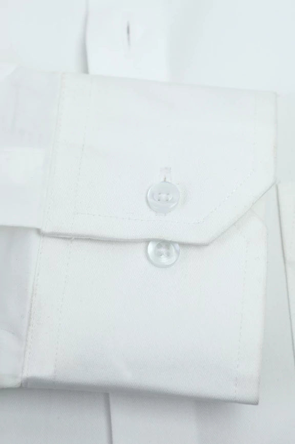 White Self Formal Shirt - Image 3