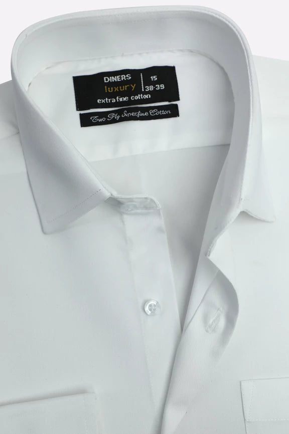 White Plain Formal Shirt - Image 2