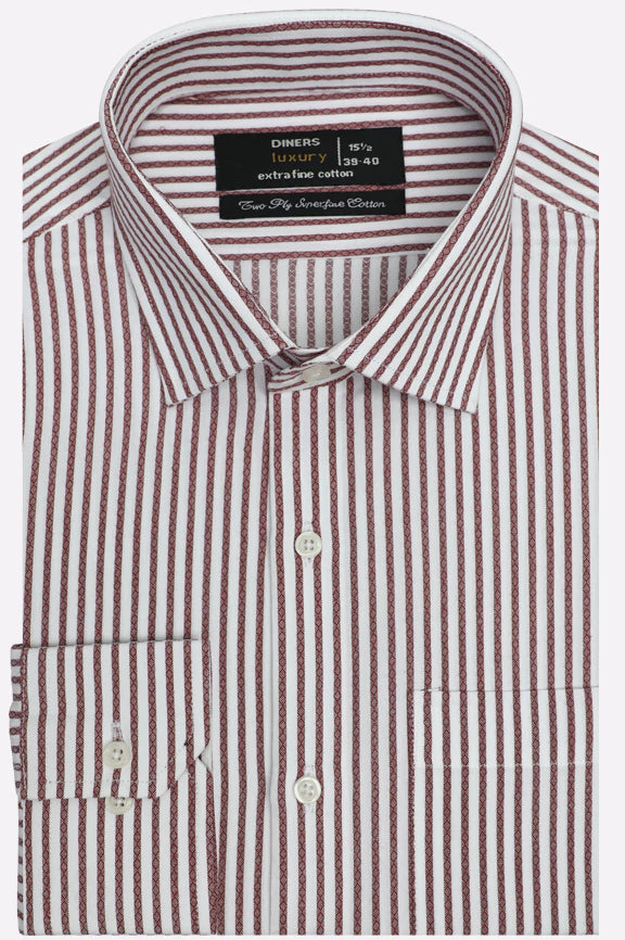 Red Bengal Stripes Formal Shirt