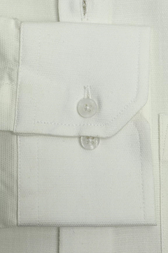 White Self Textured Formal Shirt - Image 3