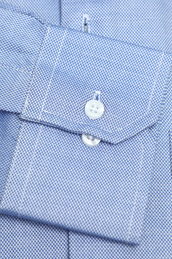 Blue Self Textured Formal Shirt - Image 3