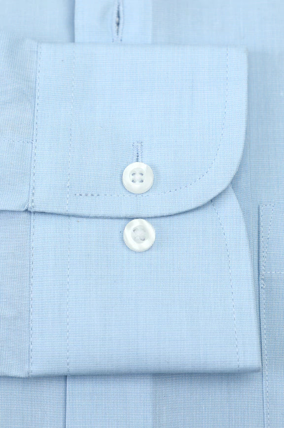 Sky Blue Self Textured Formal Shirt - Image 3