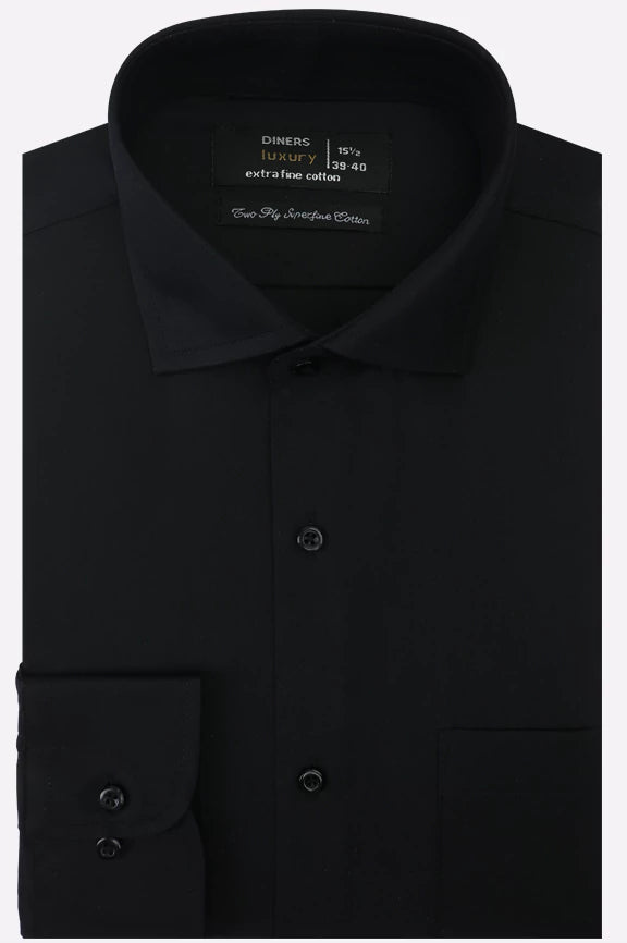 Black Plain Formal Shirt
