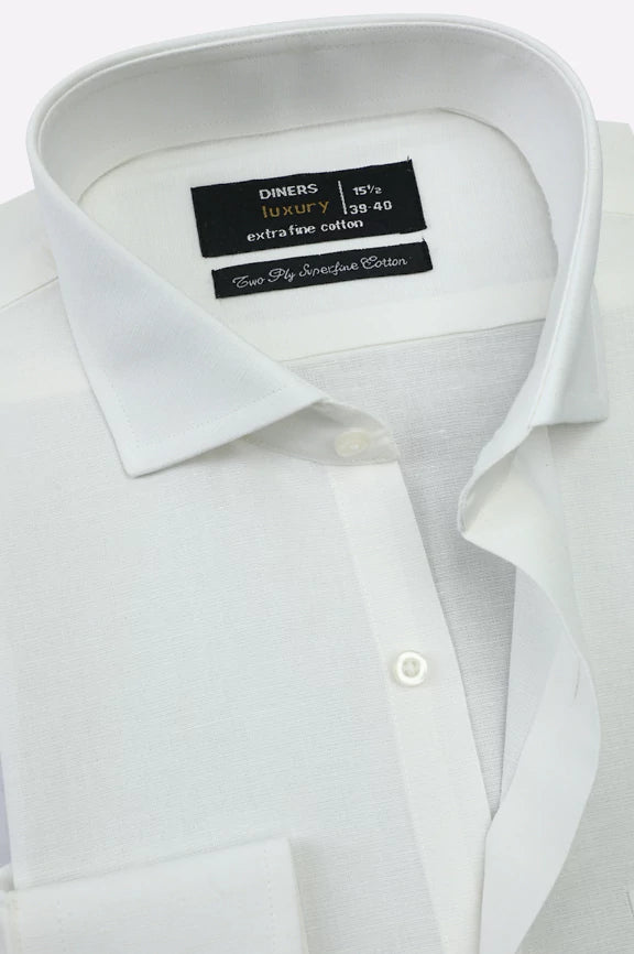 White Plain Formal Shirt - Image 2