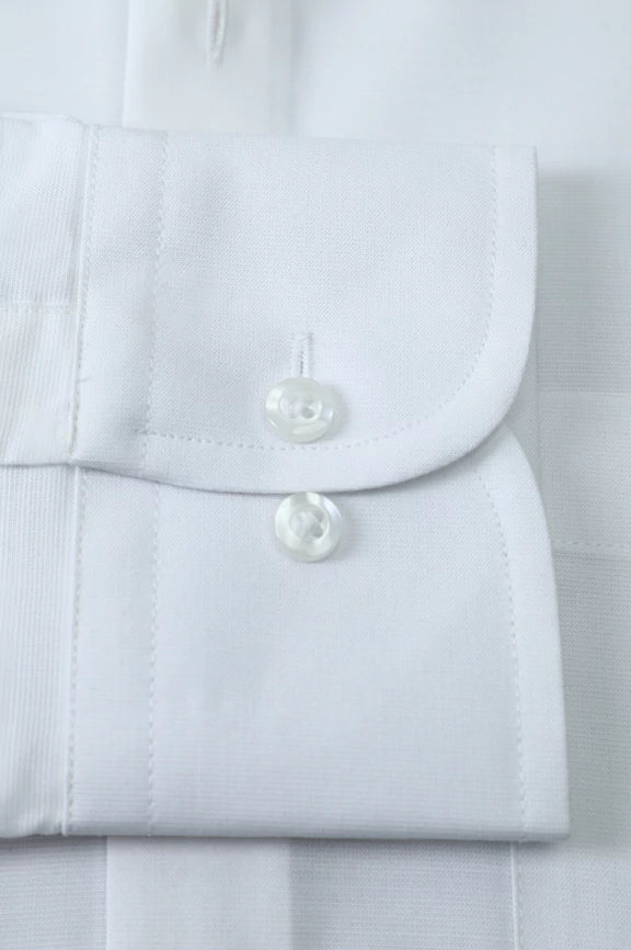 White Self Textured Formal Shirt - Image 3