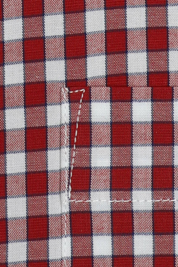 Red Gingham Check Formal Shirt - Image 4