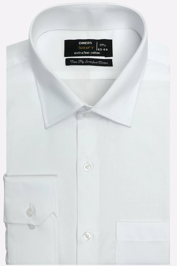 White Twill Self Formal Shirt