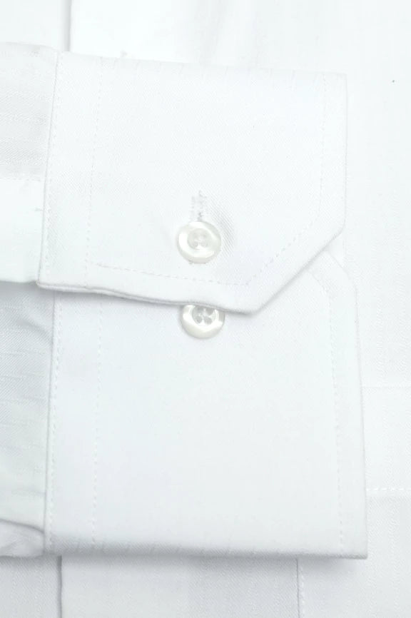 White Twill Self Formal Shirt - Image 3